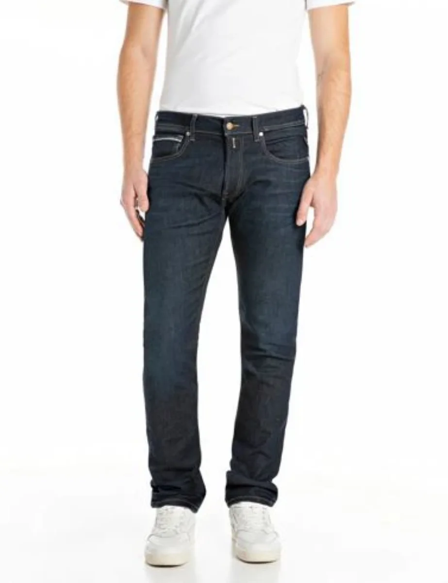 Replay Mens Grover DNA Straight-Fit Jean | Dark Blue