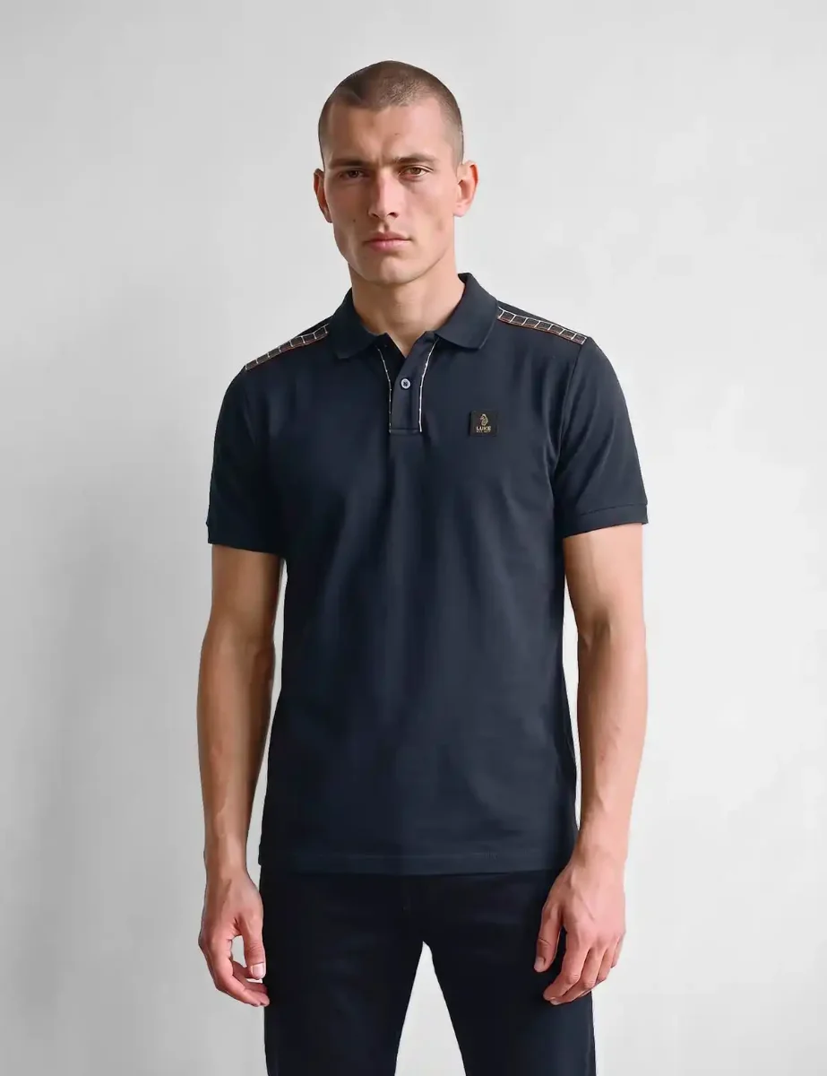 LUKE Hamilton Polo Check Collar | Dark Navy