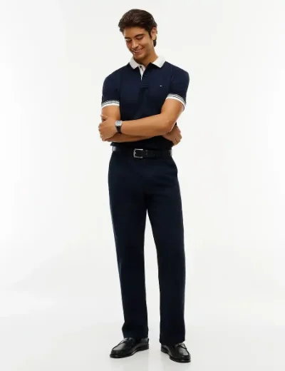 Tommy Hilfiger Interlock Placket Detail Regular Fit Polo | Navy