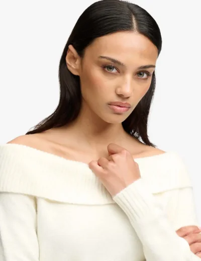 Superdry Bardot Knitted Jumper | Desert Bone Off White