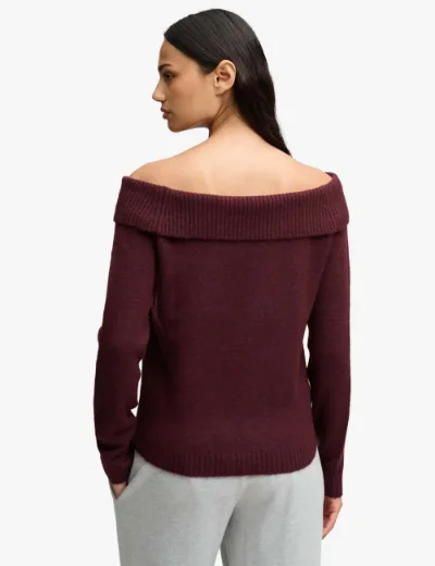 Superdry Bardot Knitted Jumper | Port Red