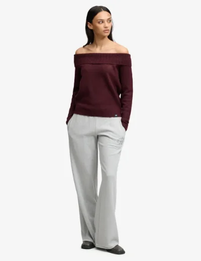Superdry Bardot Knitted Jumper | Port Red