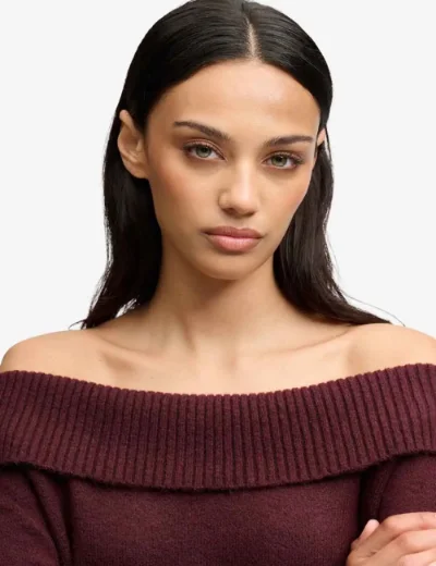 Superdry Bardot Knitted Jumper | Port Red