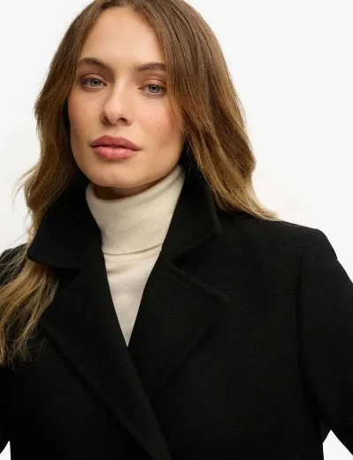 Superdry Womens Double Breasted Pea Coat | Black