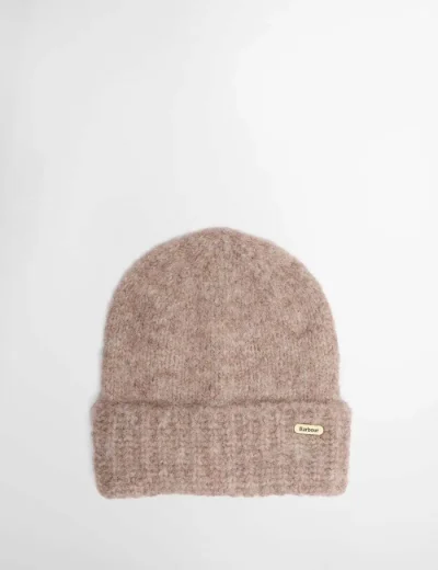 Picture of Barbour Womens Emmy Beanie & Scarf Gift Set | Taupe Mist