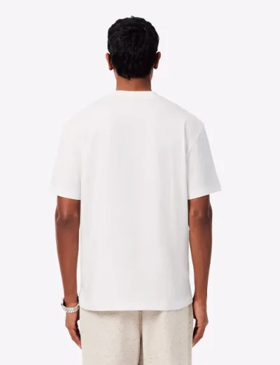 Lacoste Mens Embroidered Paris Logo T-Shirt | Cream