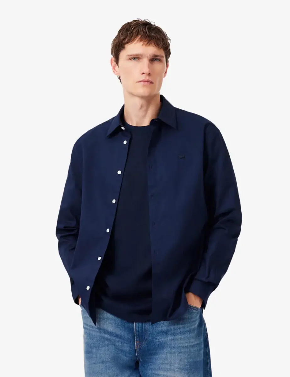 Picture of Lacoste Mens Textured Cotton Shirt | Midnight Blue