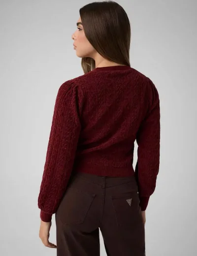 Guess Womens Joanna Crew Neck Sweater | Red