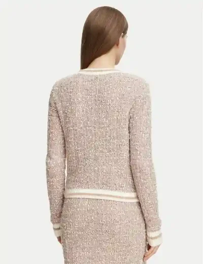 Guess Womens Aomori Textured Knit Cardigan | Beige